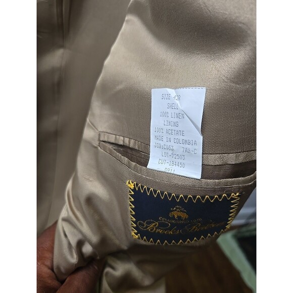 BROOKS BROTHERS Vintage 42R 100% Linen Window Check Blazer Sport Coat Jacket - Picture 9 of 10